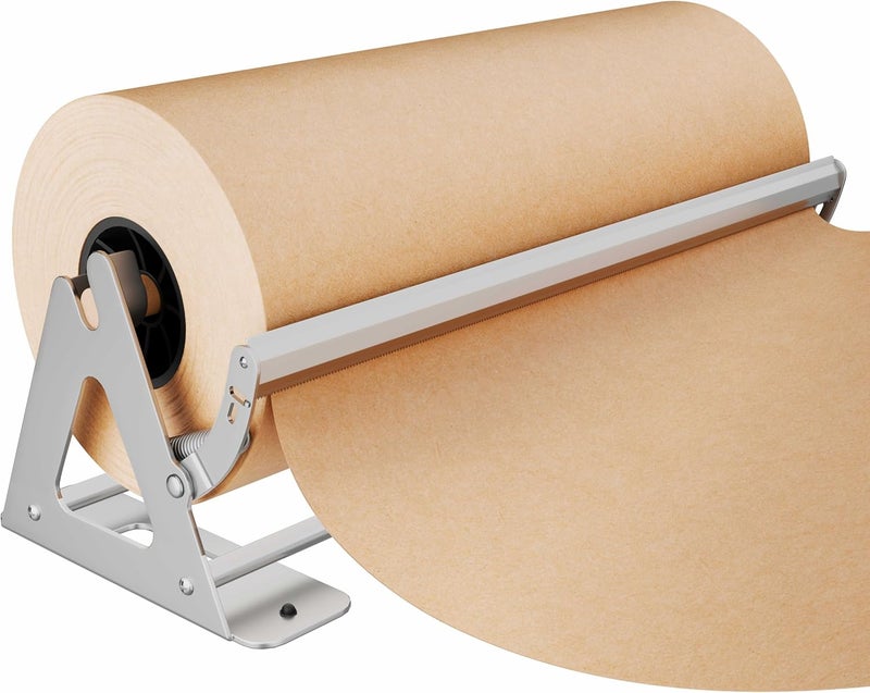 DIY CREW 24 Inch Paper Roll Dispenser and Cutter - Heavy-Duty Wall Mountable, Non Slip Tabletop - Kraft, Freezer, Butcher Paper - Up to 1000ft Rolls - Image 1