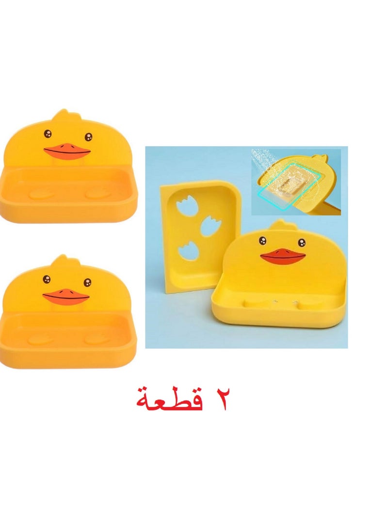ماركة غير محددة - قطعتين صبانة للتثبيت على الحائط بتصميم بطة يحافظ على الصابون في متناول اليد عند الحاجة - Image 1