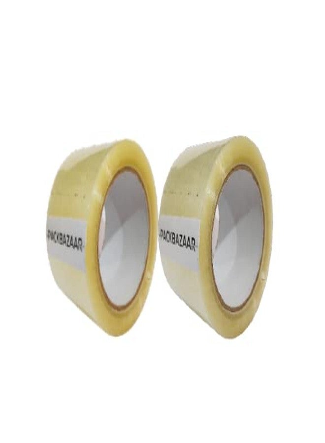 PACKBAZAAR BOPP Packaging Clear Tape (Transparent) | 48mm x 60 Meter | Pack of 2 | for Packaging, Decorating and DIY - Image 1