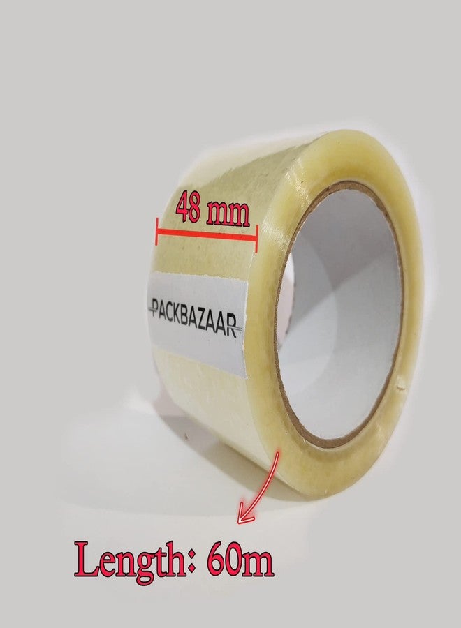 PACKBAZAAR BOPP Packaging Clear Tape (Transparent) | 48mm x 60 Meter | Pack of 2 | for Packaging, Decorating and DIY - Image 2
