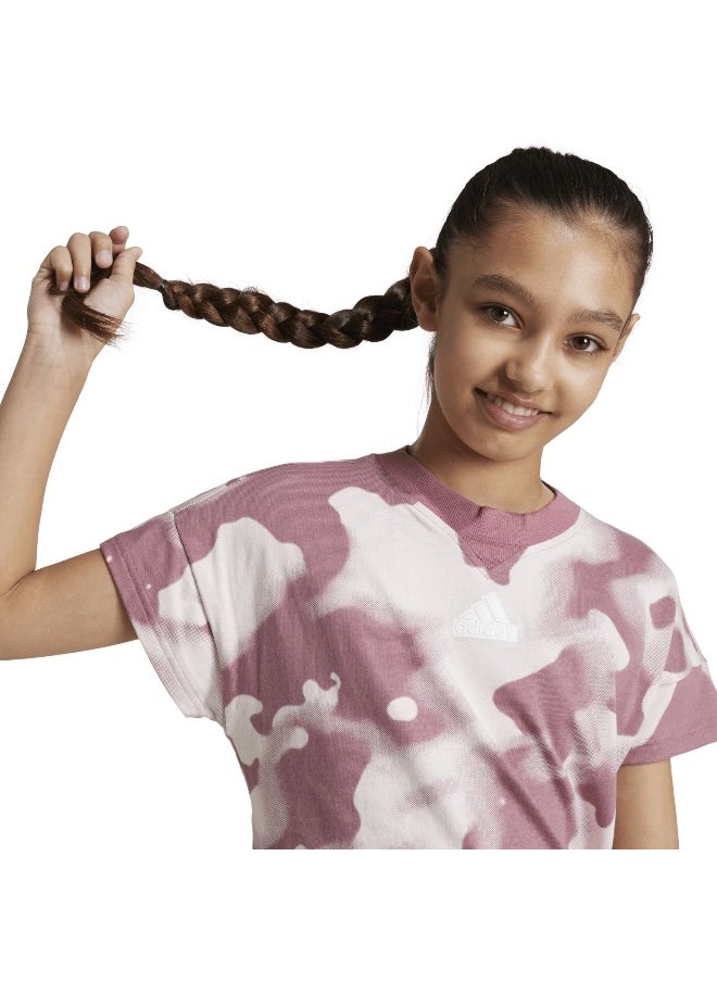 Adidas - adidas Jg Fi Aop T Red Training T-Shirts 7-8Y - Image 1
