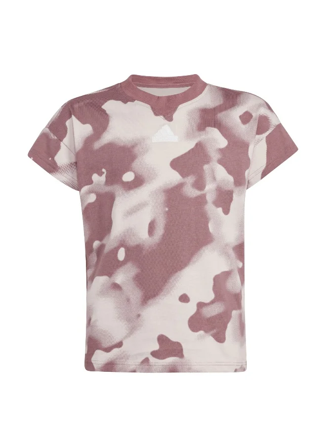 اديداس adidas Jg Fi Aop T Red Training T-Shirts 7-8Y