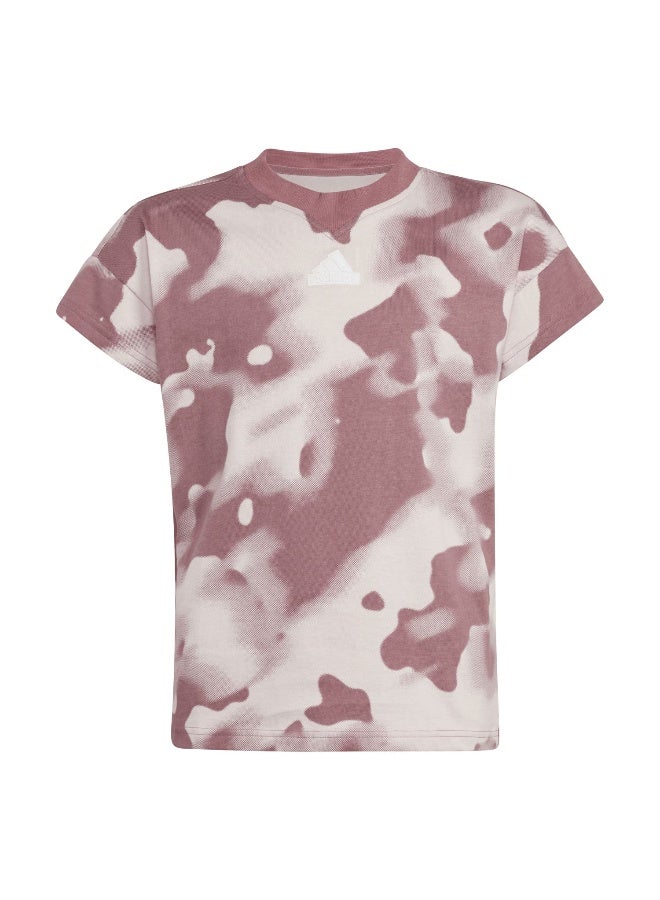 Adidas Jg Fi Aop T Red Training T-Shirts 7-8Y - Image 2