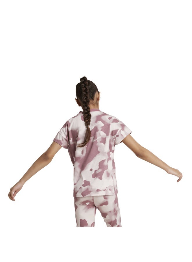 Adidas Jg Fi Aop T Red Training T-Shirts 7-8Y - Image 4