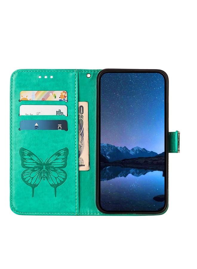 جرين تايجر جراب لهاتف Huawei Enjoy 50 4G / Nova Y70 Plus مصنوع من الجلد المنقوش على شكل فراشة - Image 3