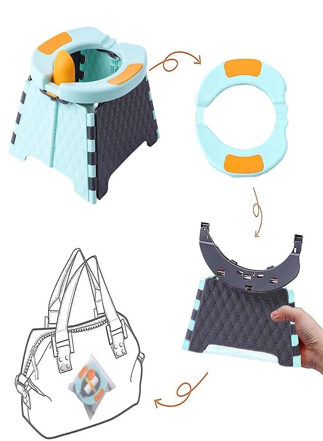 Ndola Portable Potty Training Seat for Toddler - Goohomeey Kids Travel Potty | Foldable Toilet Seat | Baby Potty Seat for Indoor and Outdoor - Blue, Pack of 1 - Image 4