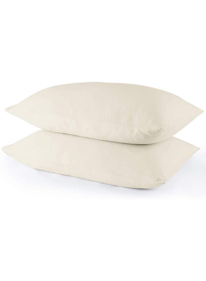 snooze Flat bed sheet set  3Pcs, bed sheet 220*235 cm+ 2 free pillowcases, off-white  - Image 4