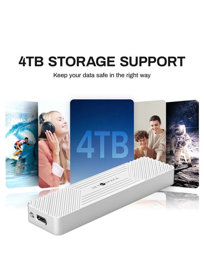 SETMSPACE M.2 NVMe & SATA SSD Enclosure Reader, USB 3.1 Gen2 Up to 10Gbps Speeds, Support M.2 NVME+NGFF 2280 2260 2242 2230 SSD, NVME SATA SSD Enclosure for Laptop/PC - Image 5