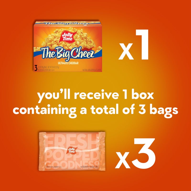 Jolly Time T Big Cheez Cheddar Cheese Microwave Popcorn, 3.2 Ounce (Pack of 3) - Image 4