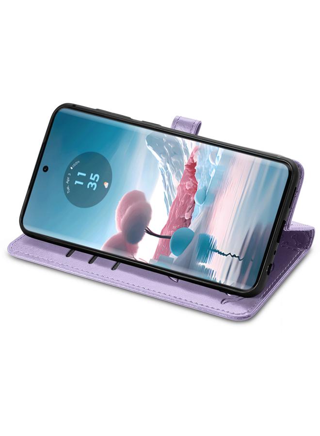 اس-توب جراب لهاتف موتورولا إيدج 40 نيو مصنوع من الجلد المنقوش بنقشة قطة وكلب - Image 4