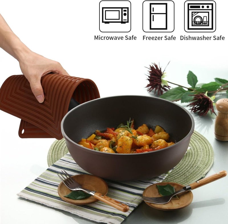 LogHog 2 Pack Large Silicone Trivet MatsHot Pads Heat Resistant Pot Holder9x12 Non Slip Flexible Durable Pot Coaster Kitchen Table Mats Coffee - Image 3