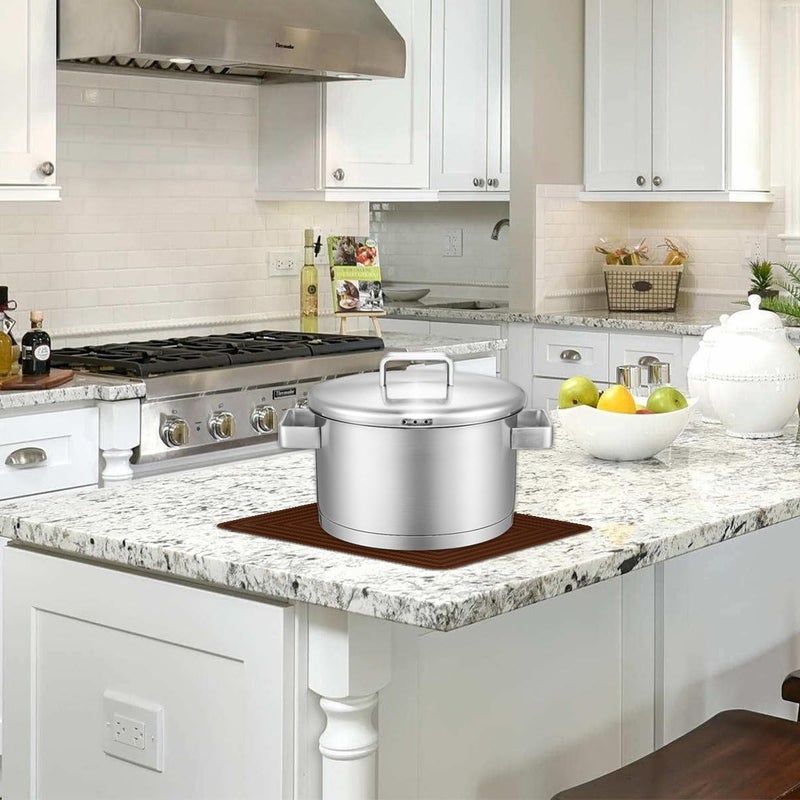 LogHog 2 Pack Large Silicone Trivet MatsHot Pads Heat Resistant Pot Holder9x12 Non Slip Flexible Durable Pot Coaster Kitchen Table Mats Coffee - Image 4