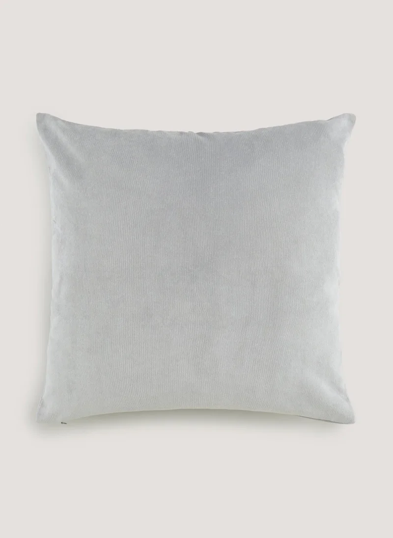 Matalan Grey Large Soft Velour Cushion (55cm x 55cm)