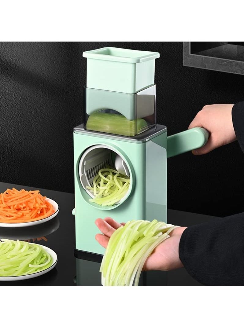 Rotary Vegetable Slicer - Round Mandoline Slicer, Grater, Shredder Salad Maker - Large Feed Port - Suction Base - Cutter for Vegetable, Fruit, Cookie, Oreo, Nuts