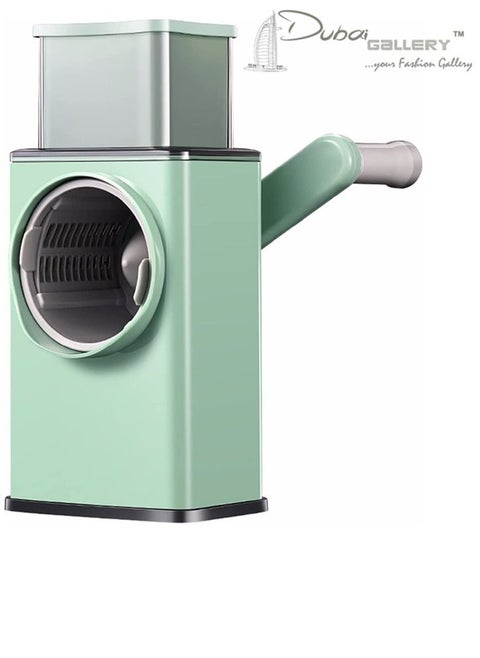 Rotary Vegetable Slicer - Round Mandoline Slicer, Grater, Shredder Salad Maker - Large Feed Port - Suction Base - Cutter for Vegetable, Fruit, Cookie, Oreo, Nuts