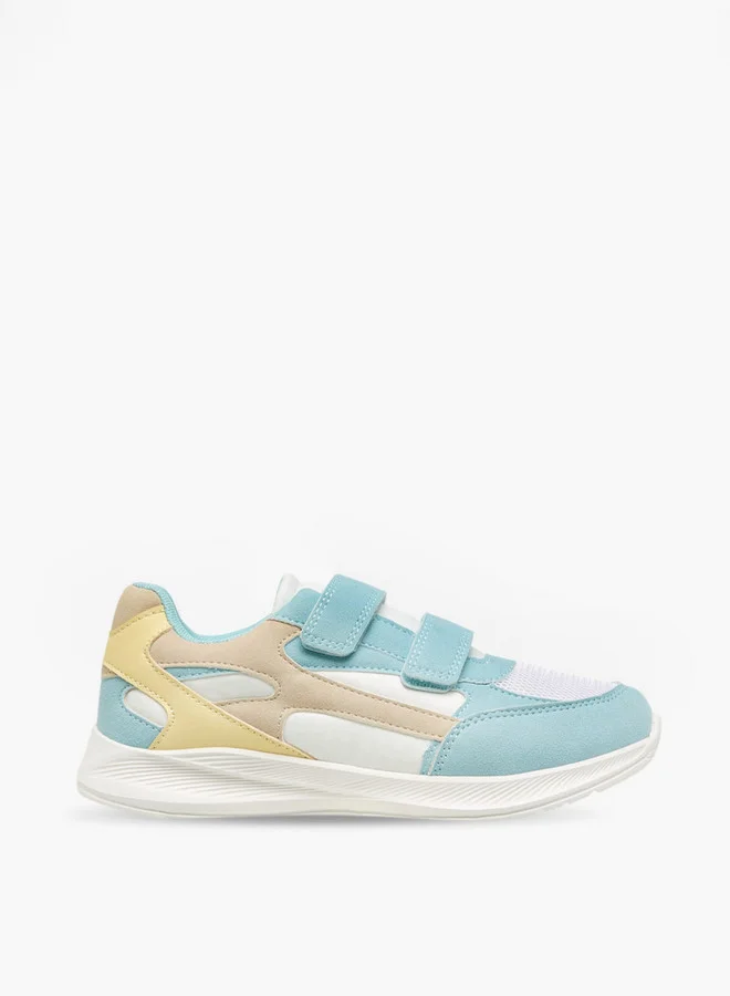 ليتل ميسي Panelled Sneakers with Hook and Loop Closure