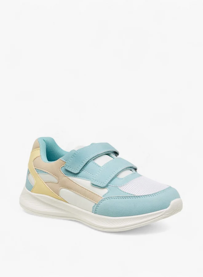 ليتل ميسي Panelled Sneakers with Hook and Loop Closure