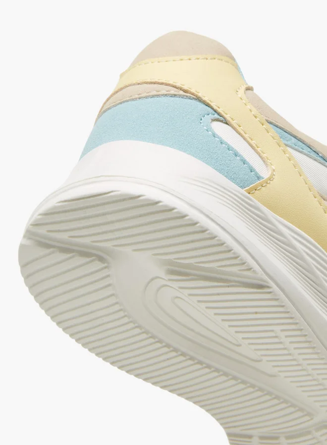 ليتل ميسي Panelled Sneakers with Hook and Loop Closure