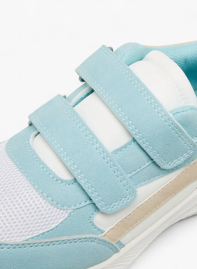 ليتل ميسي Panelled Sneakers with Hook and Loop Closure