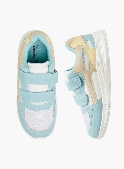 Little Missy Panelled Sneakers with Hook and Loop Closure