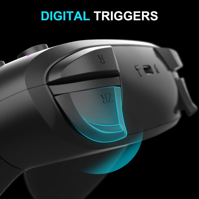 NITHO COSMOS Wireless Controller for PC, Windows, Switch, iOS, Android, Gaming Gamepad with Dynamic RGB Lights | 6-Axis Motion Sensor | Programmable Turbo | Dual Vibration | Lightweight - Image 5