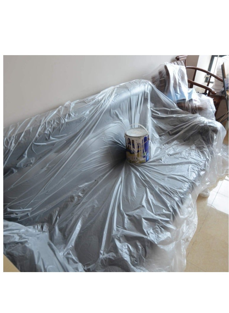 NJM PAINTER POLYTHENE PLASTIC PROTECTION SHEET FURNITURE COVER DISPOSABLE PLASTIC - Image 2