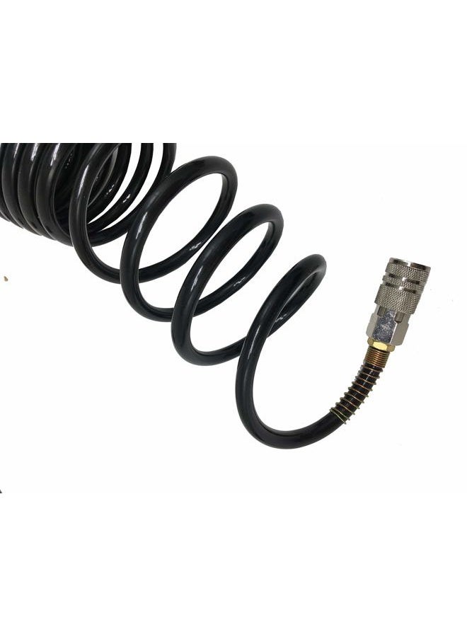 Lhfacc Recoil Air Hose Air Compressor Trousers with Industrial Solid Brass Coupler and Plug 1/4 Inch x 25 Feet, Quick Connect, Black - Image 3
