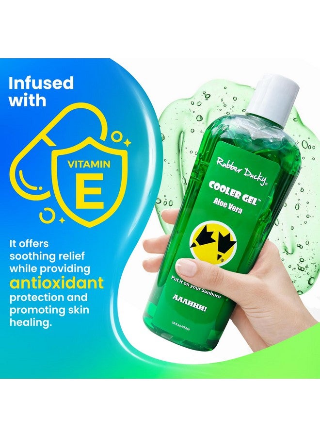 Rubber Ducky Cooler Gel Sunburn Relief Soothing Aloe Vera Gel Fast Absorbing Aloe Gel With Vitamin E & Tea Tree Oil Vegan After Sun Care 16 Oz - Image 3
