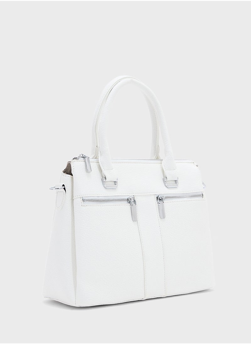 Ginger - Multi Zip Detail Satchel Bag - Image 1