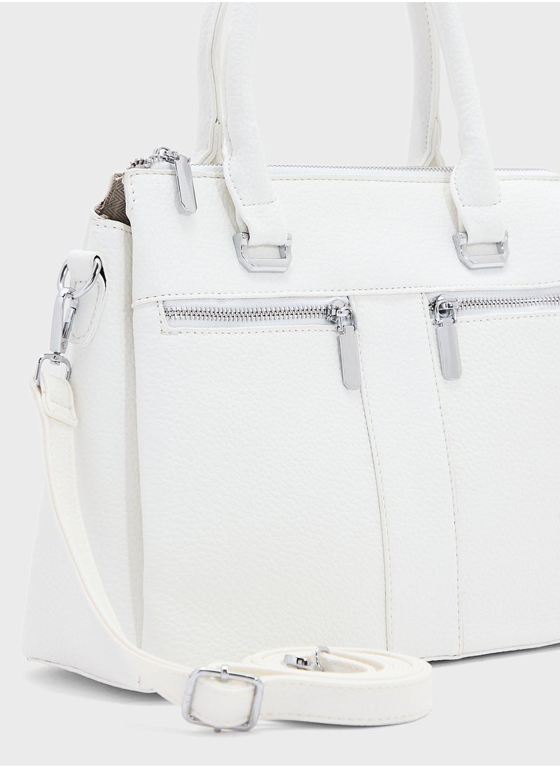 Ginger - Multi Zip Detail Satchel Bag - Image 1