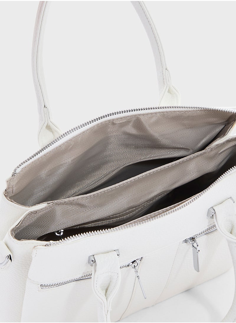 Ginger - Multi Zip Detail Satchel Bag - Image 1