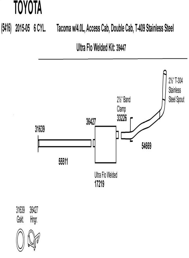 Dynomax 36427 Exhaust System Hanger for Toyota Tacoma - Image 2