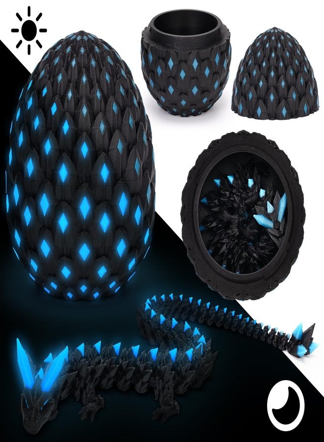 YILCER 3D Printed Dragon Eggs Mystery Dragon Egg Glow in The Dark Articulated Animals Fidget Toy Cool Crystal 3D Print Dinosaur Toys Dino Eggs for Boys Girls Teens - Image 2
