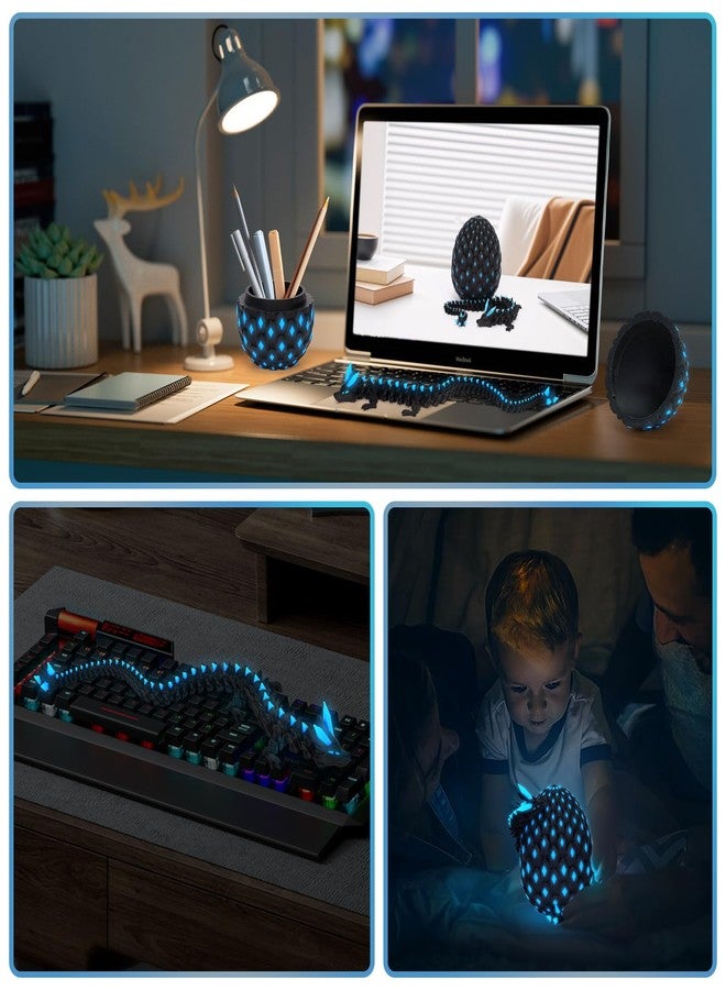 YILCER 3D Printed Dragon Eggs Mystery Dragon Egg Glow in The Dark Articulated Animals Fidget Toy Cool Crystal 3D Print Dinosaur Toys Dino Eggs for Boys Girls Teens - Image 3