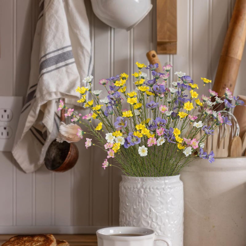 CITYES 16 Pcs Artificial Wildflowers with Stems Bulk Silk Spring Flowers Floral Picks 21inch Fake Forsythia Branches Faux Wildflowers Arrangements for Home Decor Indoor Outdoor Wedding Centerpieces - Image 3