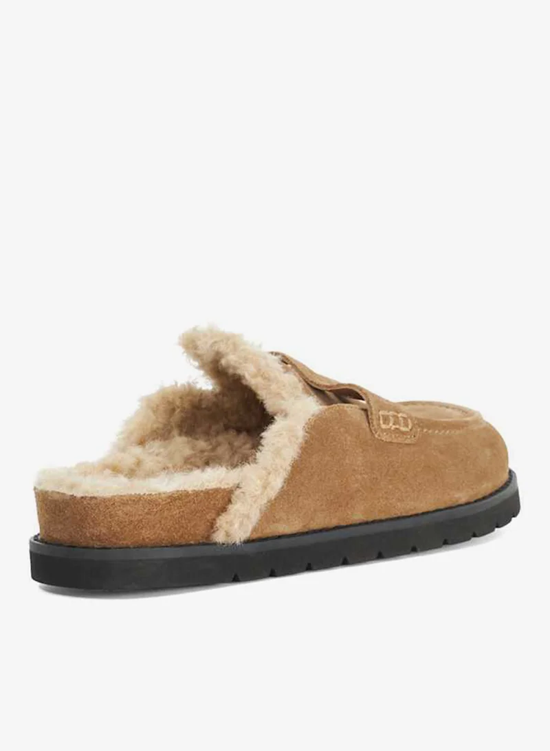Dune London  Faux Shearling Lined Backless Mule Suede Loafers for Women | Best Price UAE