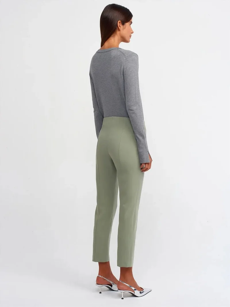 ديلفين Dilvin Women's Mid-Waist Straight Leg Trousers