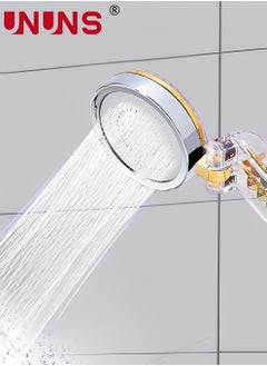 UNUNS Shower Head Clear,Handheld Clamshell Shower Filter For Removes Chlorine And Harmful Pollutants,Double High Pressure Head Handheld Shower Set With 5 Filters,Massage Back,Handheld Shower  - Image 4
