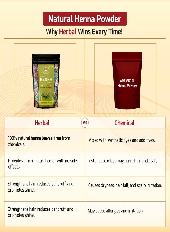 We Herbal Natural Herbal Henna Powder 100g, Pure & Organic Mehndi for Hair Coloring, Conditioning, Shine & Scalp Nourishment, Healthy Scalp & Long-Lasting Colour, Natural Hair Dye & Mehendi for Soft, Shiny Hair - Image 4