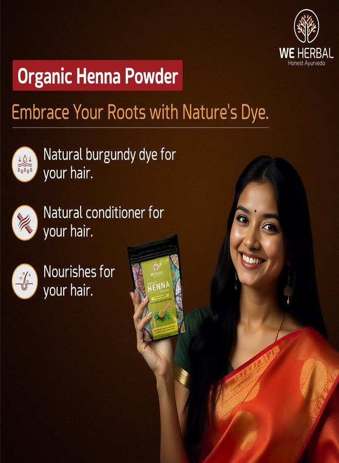 We Herbal Natural Herbal Henna Powder 100g, Pure & Organic Mehndi for Hair Coloring, Conditioning, Shine & Scalp Nourishment, Healthy Scalp & Long-Lasting Colour, Natural Hair Dye & Mehendi for Soft, Shiny Hair - Image 3