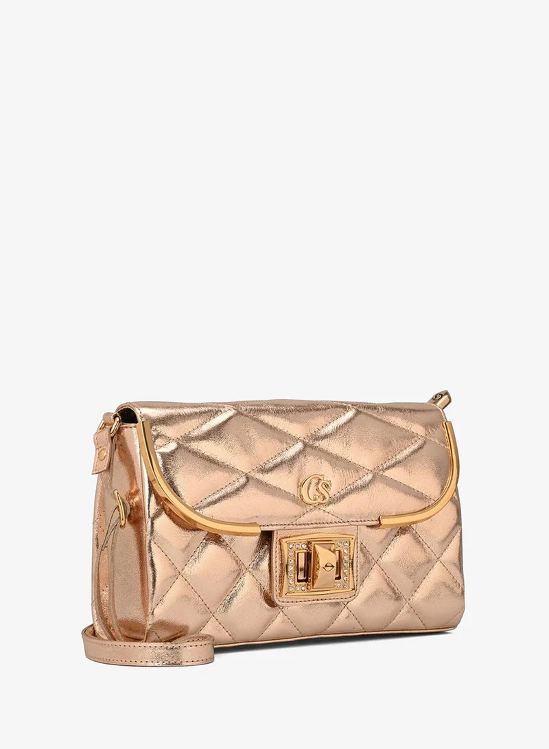 Quilted Bag Details Gold