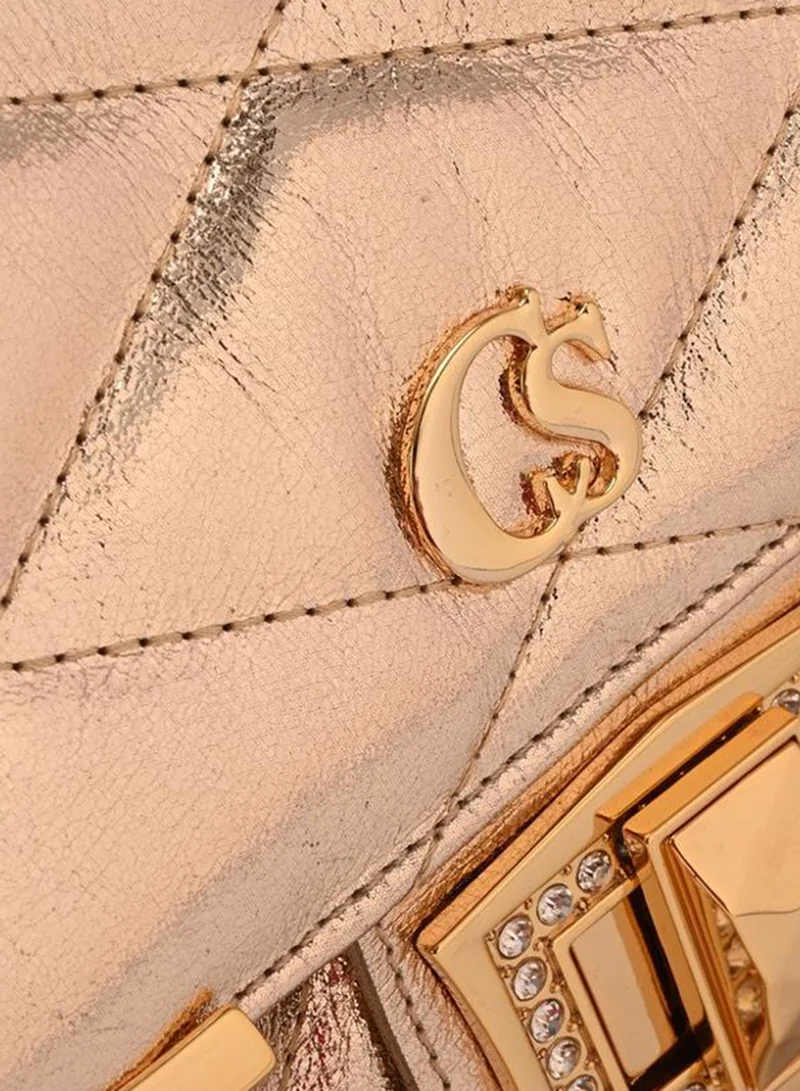 Carmen Steffens  Quilted Bag Details Gold for Women | Best Price UAE