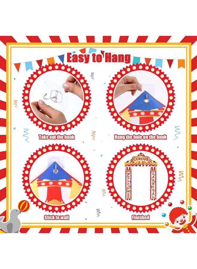 Blulu 3 Pcs Carnival Circus Porch Banner Decorations Circus Party Awning Hanging Banner Carnival Welcome Door Decorations Set for Birthday Baby Shower Party Supplies - Image 4