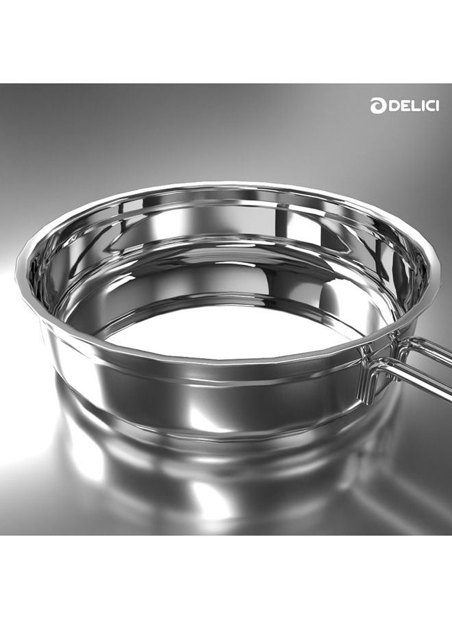 DELICI Stainless Steel Fry Pan Set 2 PCS (DFP 2428W) MARVELLA - Well Polished Exterior, Easy to Pour Flared Rim, Uniform Heat Distribution, Oven Safe, Healthy Non-Stick Interior,  Easy to Clean, , Ergonomic  - Image 3
