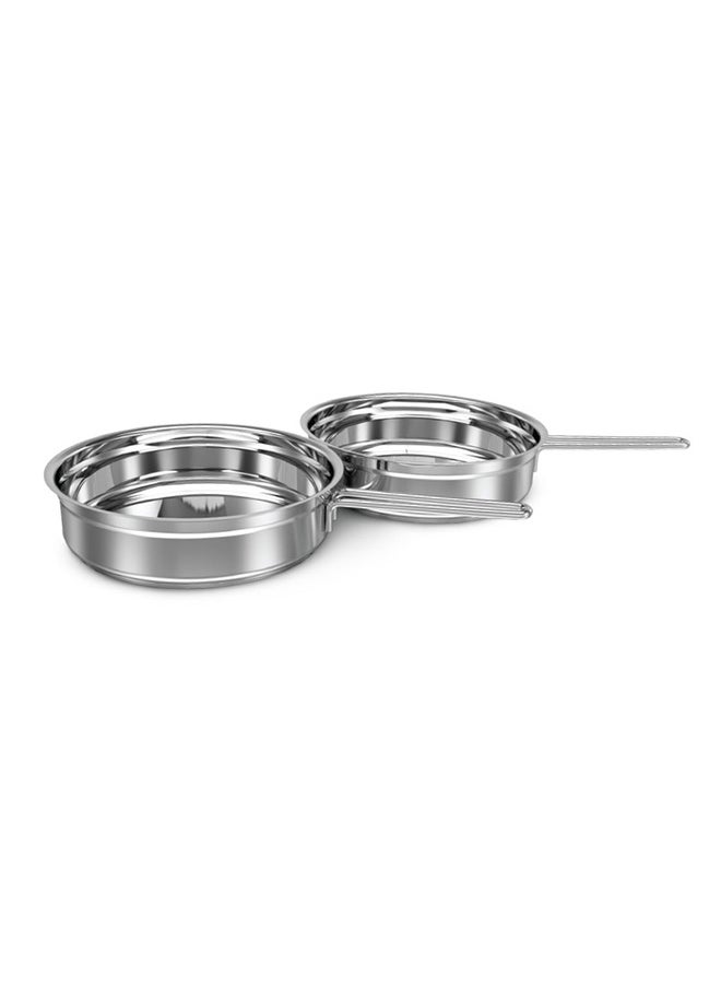 DELICI Stainless Steel Fry Pan Set 2 PCS (DFP 2428W) MARVELLA - Well Polished Exterior, Easy to Pour Flared Rim, Uniform Heat Distribution, Oven Safe, Healthy Non-Stick Interior,  Easy to Clean, , Ergonomic  - Image 1