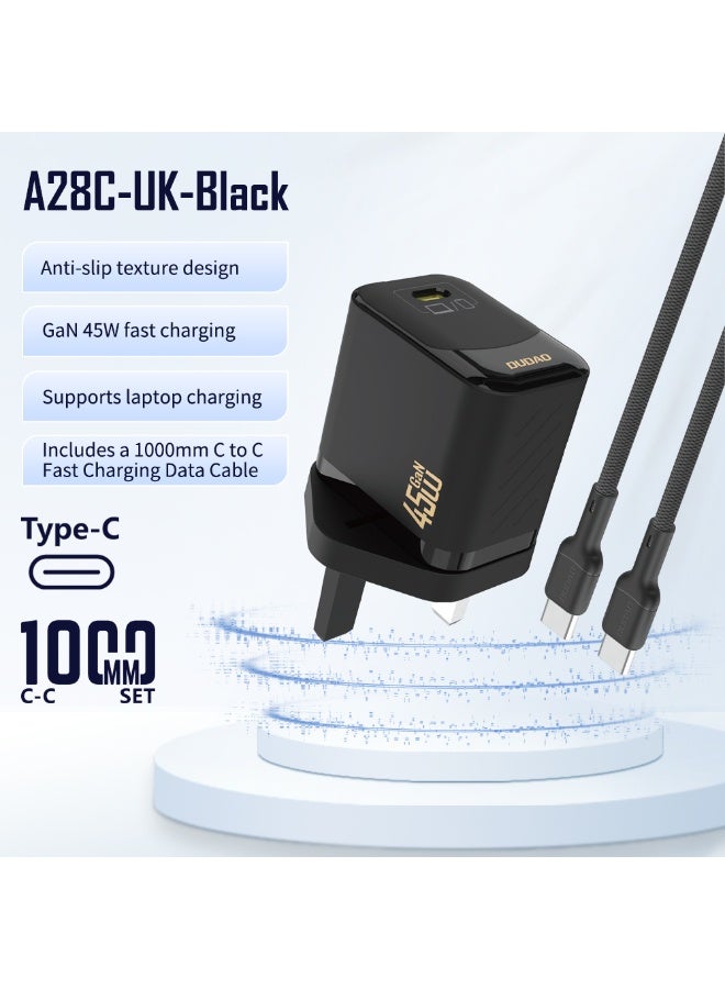 DUDAO A28CUK-B PD45W USB-C CHARGER WITH TYPE C TO C CABLE - Image 3