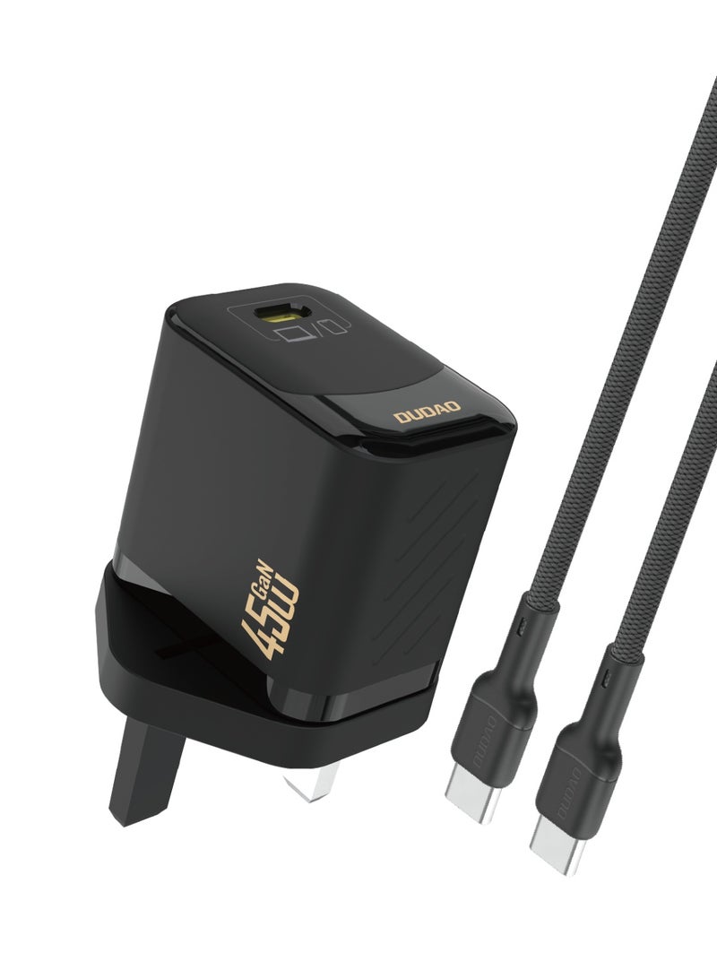 DUDAO A28CUK-B PD45W USB-C CHARGER WITH TYPE C TO C CABLE - Image 4