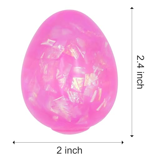 Howzcci 12 Pack Easter Eggs Squishy Squeeze Toys Easter Basket Stuffers Easter Egg Hunt Fillers Egg Stress Balls Fidget Toys for Kids Toddlers Party Favors Gifts - Image 5