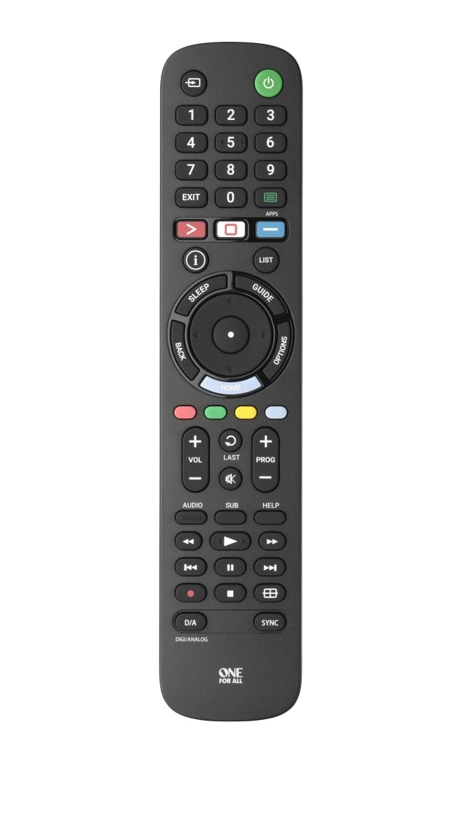One For All TV Replacement Remote Compatible with Sony TVs Only (LCD, LED, OLED, Plasma) - Ideal Replacement Remote Control with Same Functions as The Original Remote, Black, Model URC4812 - Image 1