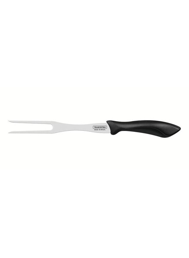 TRAMONTINA Since 1911, Made In Brazil - Affilata Carving Fork with Stainless Steel Blade and Black Polypropylene Handle  - Image 1